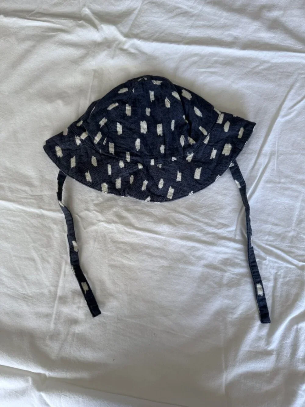 Hanna Andersson Soft Cotton Toddler Sunhat, Blue/White Print.